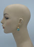Turquoise Marble ceramic beads drop earrings #FWNK-2206-004-ER