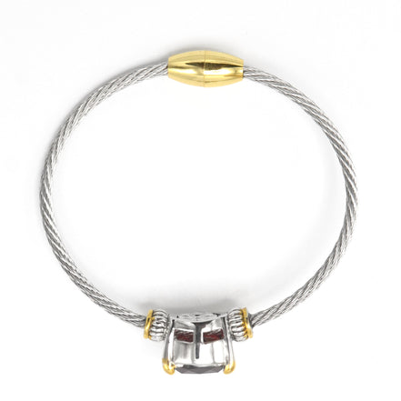 TWO TONE SIAM CRYSTAL CLASSIC CABLE BRACELET# 4110BR-TT-SIAM(FD16)