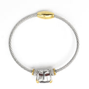 Garnet Heart Crystal Cable Bracelet – 2.5