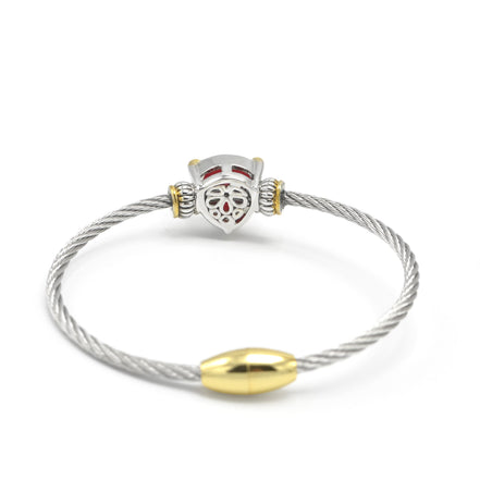 TWO TONE SIAM CRYSTAL CLASSIC CABLE BRACELET# 4110BR-TT-SIAM(FD16)