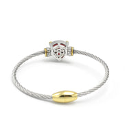 Garnet Heart Crystal Cable Bracelet – 2.5