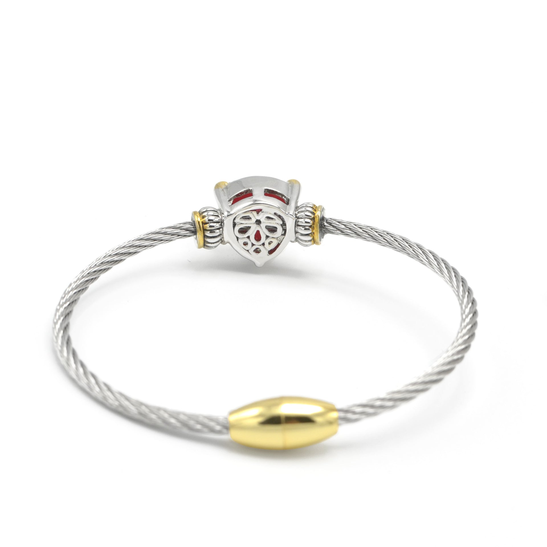 Garnet Heart Crystal Cable Bracelet – 2.5