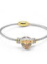 TWO TONE LIGHT TOPAZ CRYSTAL CLASSIC CABLE BRACELET # 4110BR-TT-LT.C.T(FC13)