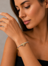 Topaz Crystal Heart Stone Cable Bracelet – 2.5" Diameter # 4110BR-TT-LT.C.T(FC13)