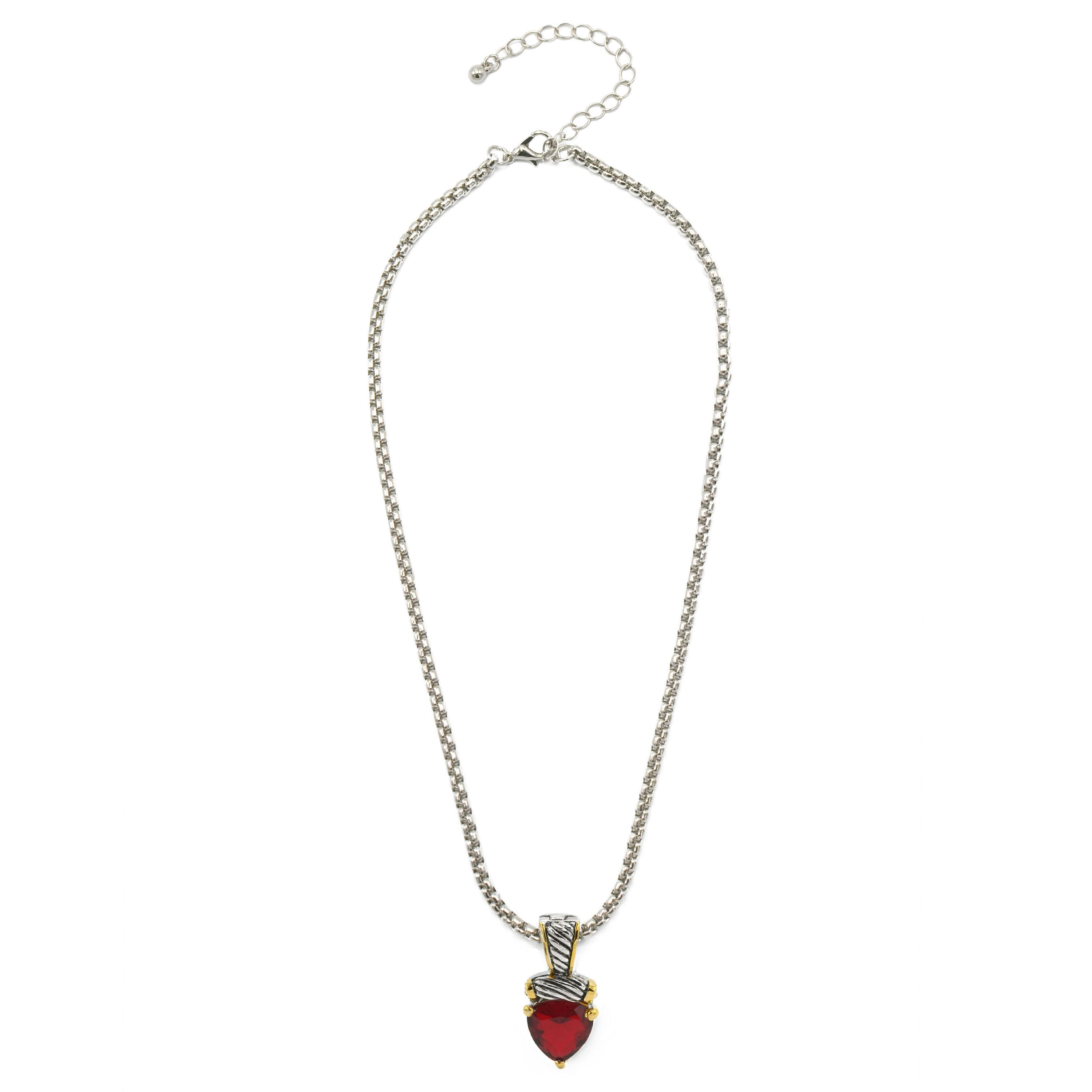 TWO TONE SIAM CRYSTAL PENDANT NECKLACE#4112EH-TT-SIAM(FF4)