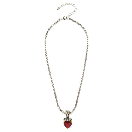 TWO TONE SIAM CRYSTAL PENDANT NECKLACE#4112EH-TT-SIAM(FF4)