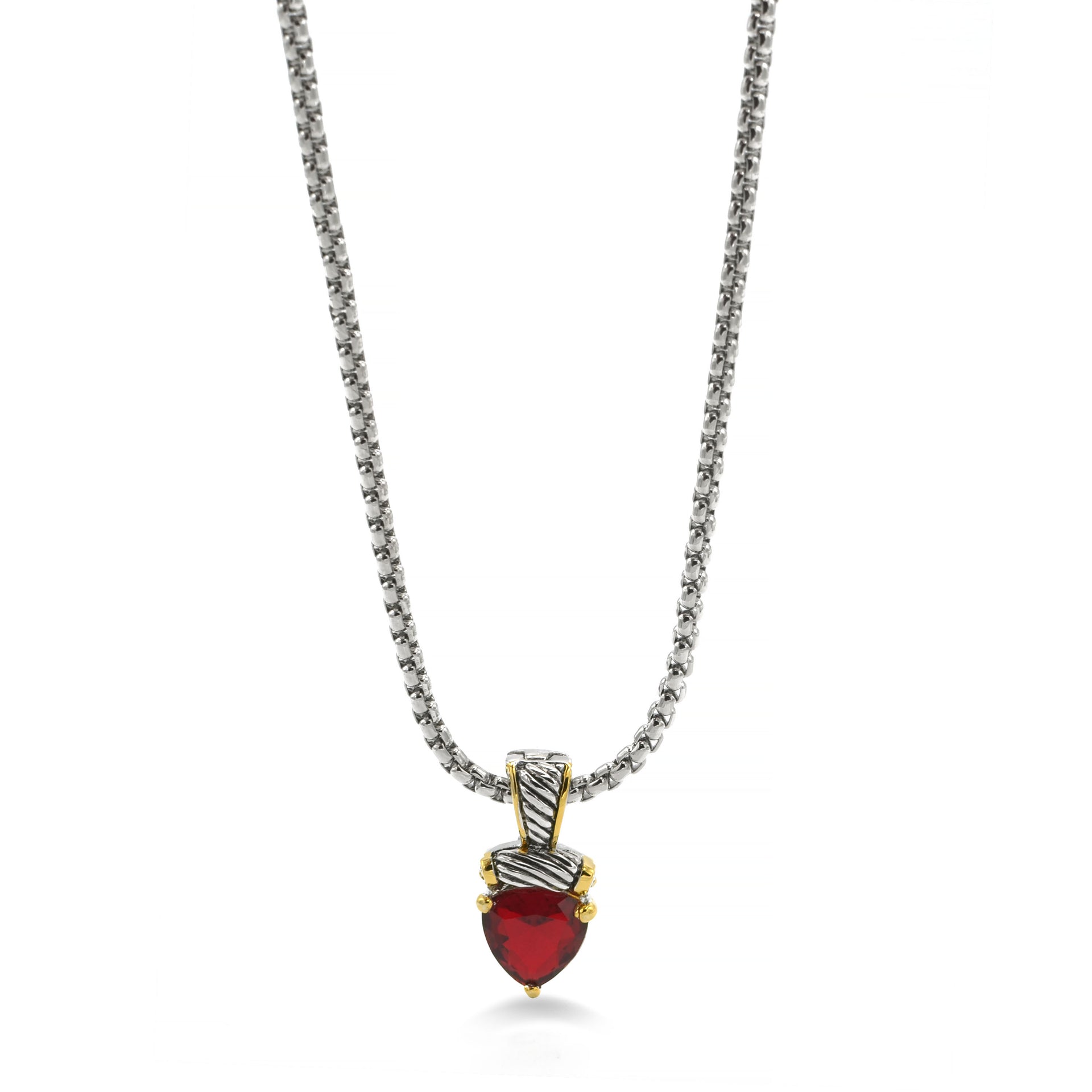 Siam Heart Pendant Necklace – 18