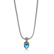 TWO TONE AQUA BLUE CRYSTAL PENDANT NECKLACE # 4112EH-TT-AQ(FE6)
