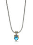 TWO TONE AQUA BLUE CRYSTAL PENDANT NECKLACE # 4112EH-TT-AQ(FE6)