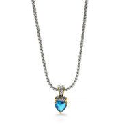 Aqua Blue  Heart Pendant Necklace – 18