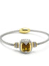 TWO TONE TOPAZ CRYSTAL CLASSIC CABLE BRACELET #42269BR-TT-LT.C.T(FE25)