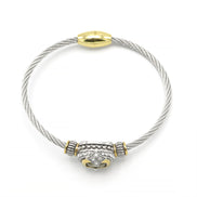 TWO TONE BLACK DIAMOND CRYSTAL CLASSIC CABLE BRACELET # 42269BR-JT (FE25)