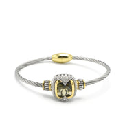 TWO TONE BLACK DIAMOND CRYSTAL CLASSIC CABLE BRACELET # 42269BR-JT (FE25)