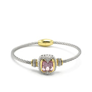 TWO TONE LIGHT ROSE CRYSTAL CLASSIC CABLE BRACELET # # 42269BR-TT-LT.RO  ( FE24)