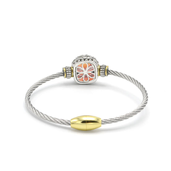 TWO TONE LIGHT ROSE CRYSTAL CLASSIC CABLE BRACELET # # 42269BR-TT-LT.RO  ( FE24)