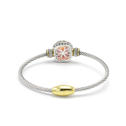 TWO TONE LIGHT ROSE CRYSTAL CLASSIC CABLE BRACELET # # 42269BR-TT-LT.RO
