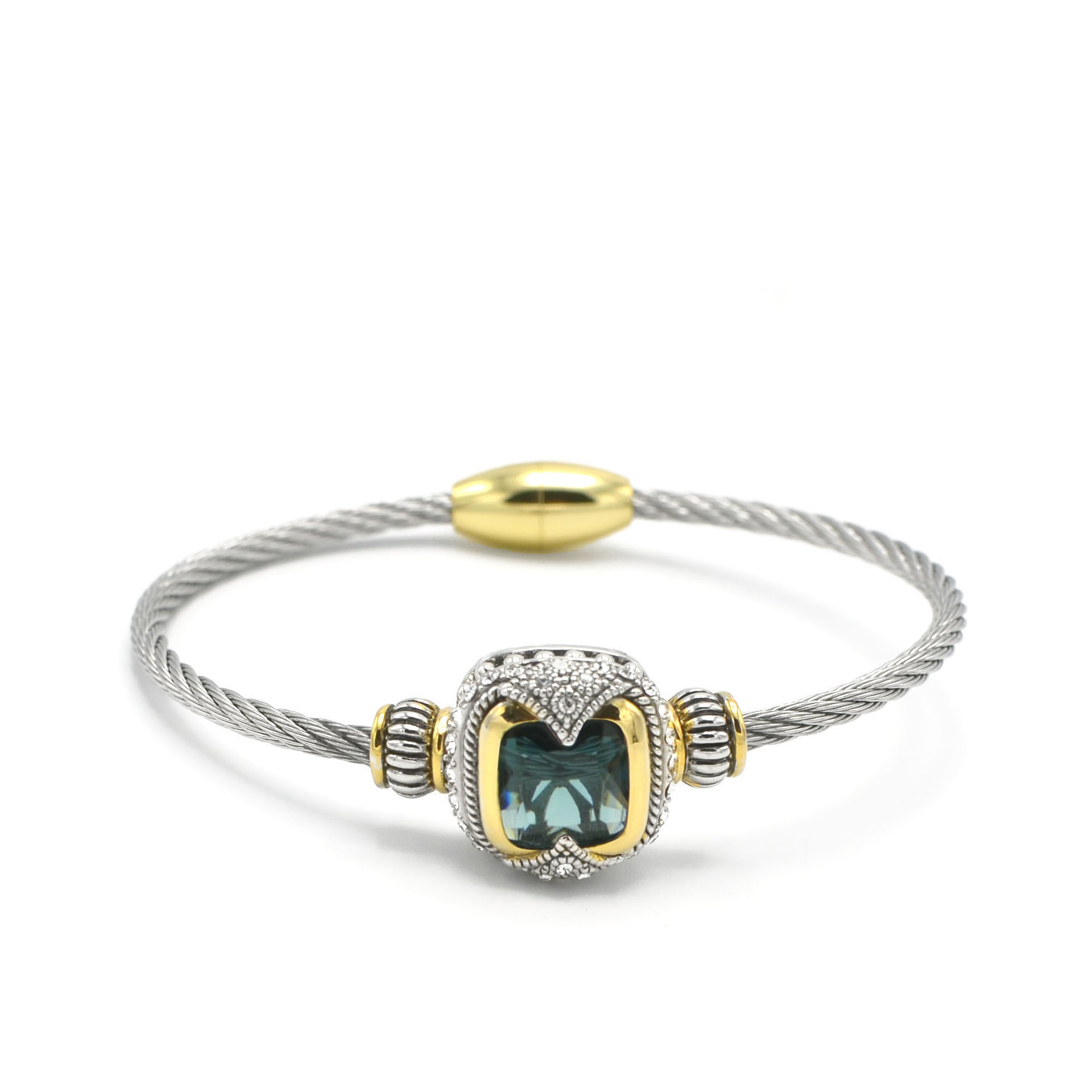 TWO TONE MONTANA CRYSTAL CLASSIC CABLE BRACELET# # 42269BR-TT-MON(FE26)