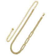 GOLD RECTANGLE RHINESTONE CRYSTAL WAIST CHAIN BELT # HNB90669GD GOLD/CRY