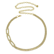 GOLD RECTANGLE RHINESTONE CRYSTAL WAIST CHAIN BELT # HNB90669GD GOLD/CRY
