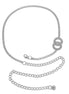 RHODIUM TWO CIRCLE RHINESTONE CRYSTAL WAIST CHAIN BELT # HNB90671RH(KNF5)