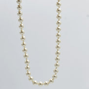 Gold 8Mm Cream Pearl Necklace And Earrings Set# SWY-18014GDCM