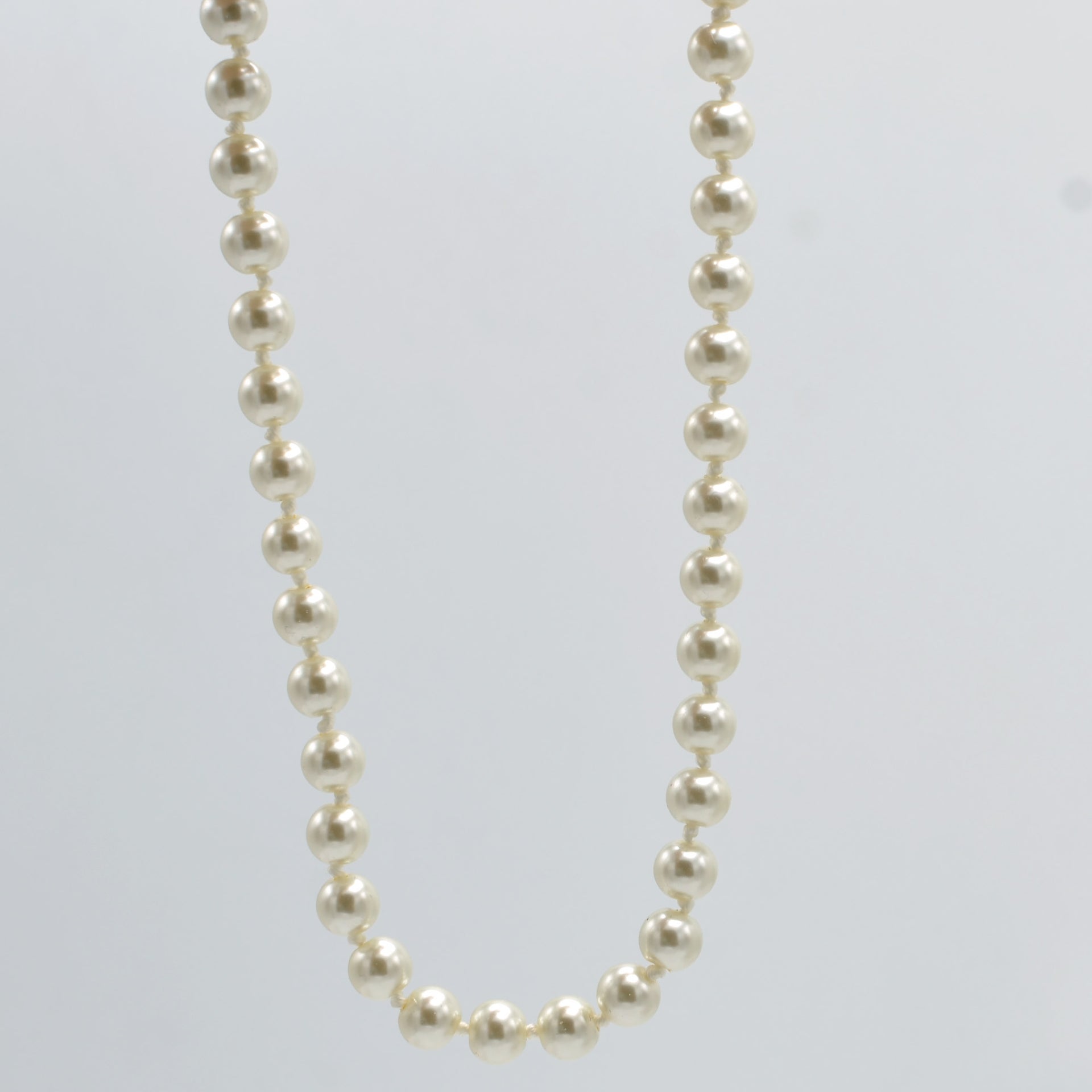 Gold 8Mm Cream Pearl Necklace And Earrings Set# SWY-18014GDCM