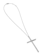 SILVER CRYSTAL CROSS PENDANT CHAIN NECKLACE #PN2181S(NE12)