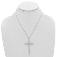SILVER CRYSTAL CROSS PENDANT CHAIN NECKLACE #PN2181S(NE12)
