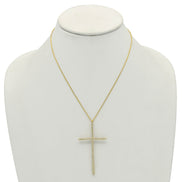 GOLD CRYSTAL CROSS PENDANT CHAIN NECKLACE #PN2181G(NE11)