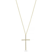 GOLD CRYSTAL CROSS PENDANT CHAIN NECKLACE #PN2181G(NE11)