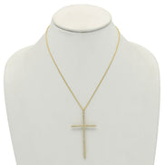 GOLD CRYSTAL CROSS PENDANT CHAIN NECKLACE #PN2181G(NE11)