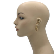 GOLD OXIDIZE HEART PENDANT DROP EARRINGS #HNE90894GD (UG3)