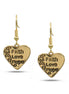GOLD OXIDIZE HEART PENDANT DROP EARRINGS #HNE90894GD (UG3)