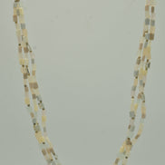 SILVER  WHITE CREAM AND GRAY RECTANGLE BEADS LAYER NECKLACE #FW-N127SW(15FL&28W-B)