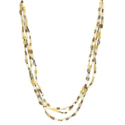 SILVER  WHITE CREAM AND GRAY RECTANGLE BEADS LAYER NECKLACE #FW-N127SW(15FL&28W-B)