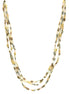 SILVER  WHITE CREAM AND GRAY RECTANGLE BEADS LAYER NECKLACE #FW-N127SW(15FL&28W-B)