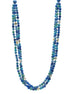SILVER TURQUOISE AND BLUE BEADS LAYER NECKLACE #FW-N128SB(15FL&28W-B)