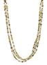 SILVER  WHITE CREAM AND GRAY  BEADS LAYER NECKLACE #FW-N128SW(15FL&28W-B)