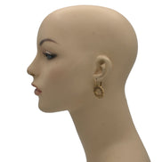 GOLD OXIDIZE CIRCLE EURO EARRINGS #HNE90847GD (HB5)
