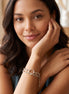 SILVER RECTANGLE LINK CHAIN AND RORUND TWO ROW BRACELETWomen's SWomen's Silver-Tone Double Chain Link Bracelet with Center Ring Motif | Chunky Circle Connector Statement Bracelet | Fashion Jewelry#HNB90843SL