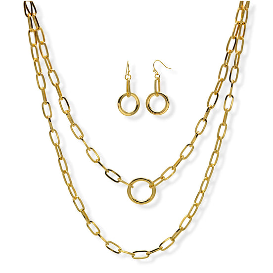 Gold Chocker Locket Pendant double Layered Party-Wear Fashion Jewellery For Women #HNN+E90841GD(SF8)