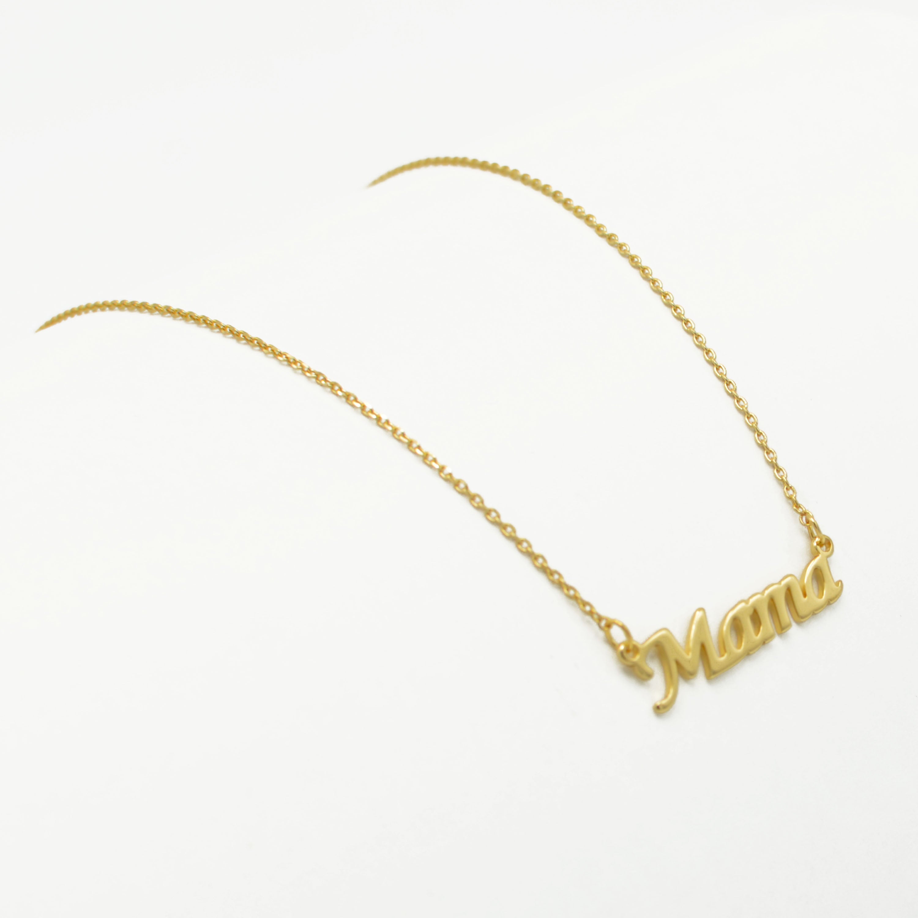 GOLD LETTER MAMA PENEANT SHORT NECKLACE # HNN90656GD(LD9)