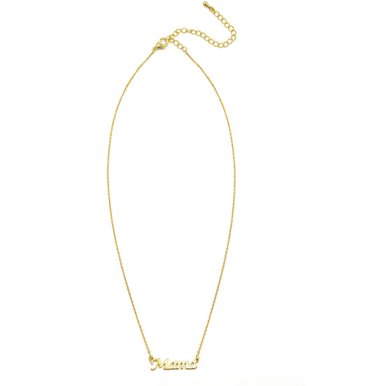 GOLD LETTER MAMA PENEANT SHORT NECKLACE # HNN90656GD(LD9)