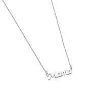 RHODIUM LETTER MAMA PENDANT SHORT NECKLACE # HNN90656RD(LD8)