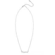 RHODIUM LETTER MAMA PENDANT SHORT NECKLACE # HNN90656RD(LD8)