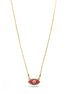 GOLD RED EVIL EYE PENDANT SHORT NECKLACE # HNN90663GD(LD16)