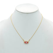 GOLD RED EVIL EYE PENDANT SHORT NECKLACE # HNN90663GD(LD16)