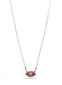 RHOD/RED EVIL EYE PENDANT SHORT NECKLACE # HNN90663RD(LD16)