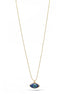 GOLD BLUE EVIL EYE PENDANT SHORT NECKLACE # HNN90664GD