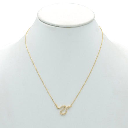 GOLD CRYSTAL SNAKE SNAKE PENDANT SHORT NECKLACE # HNN90665GD(LE13)
